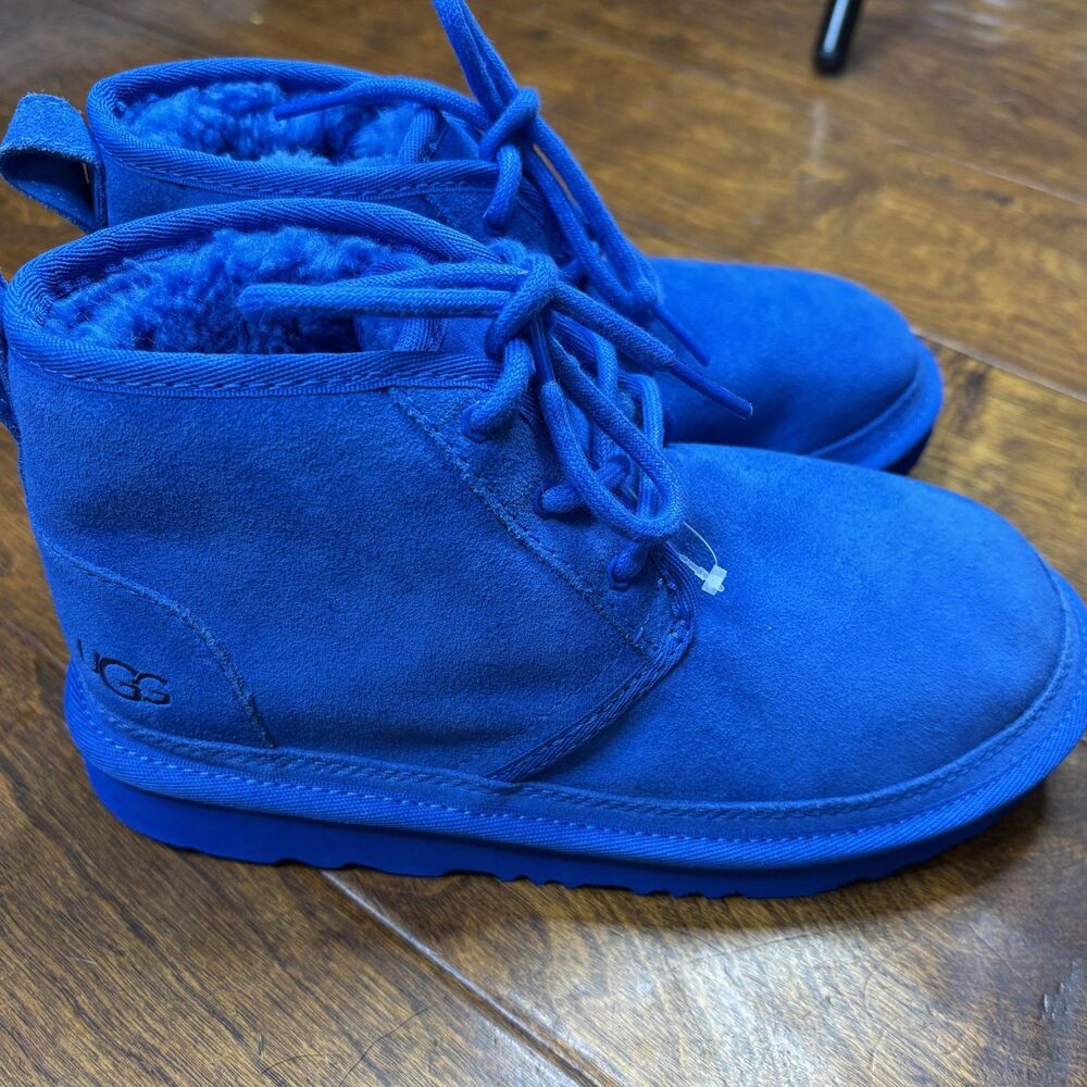 UGG Neumel‎ Chukka Boots Youth Size 3 Blue Suede Wool Lined Treadlite 1017320K